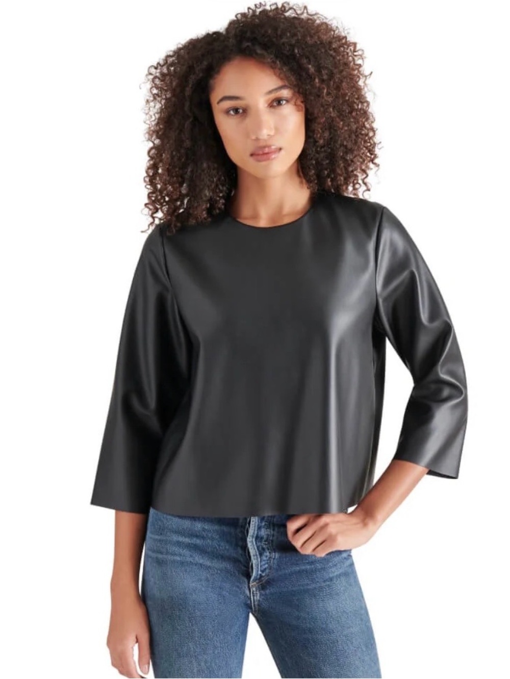Steve Madden Faux Leather Top Small